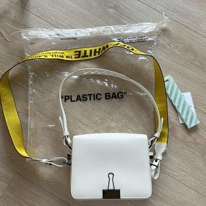 OFF-WHITE C/O VIRGIL ABLOH Mini Binder Clip Flap Bag white